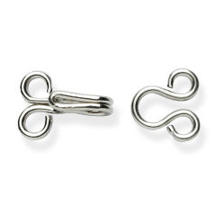 Small Hooks & Eyes: Silver: 14 Pieces