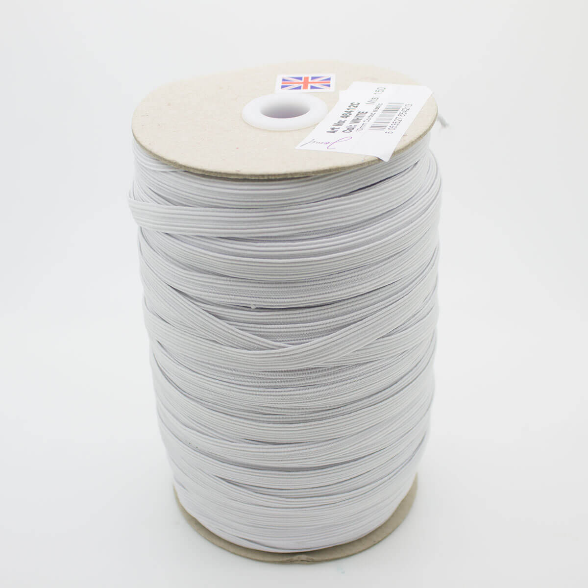 7mm Corded Elastic - White