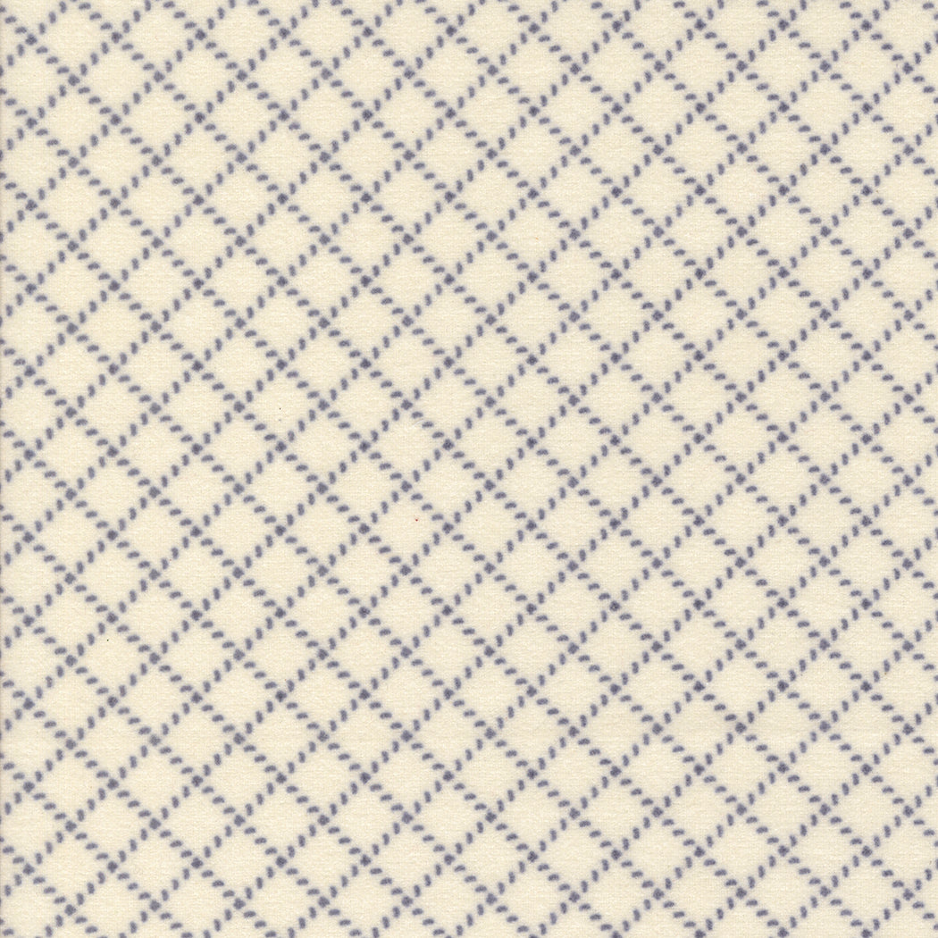 Porcelin with Indigo Stitches - Flannel