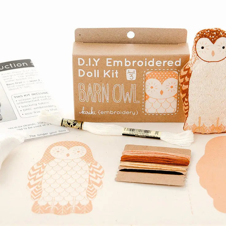 Barn Owl Embroidery Kit
