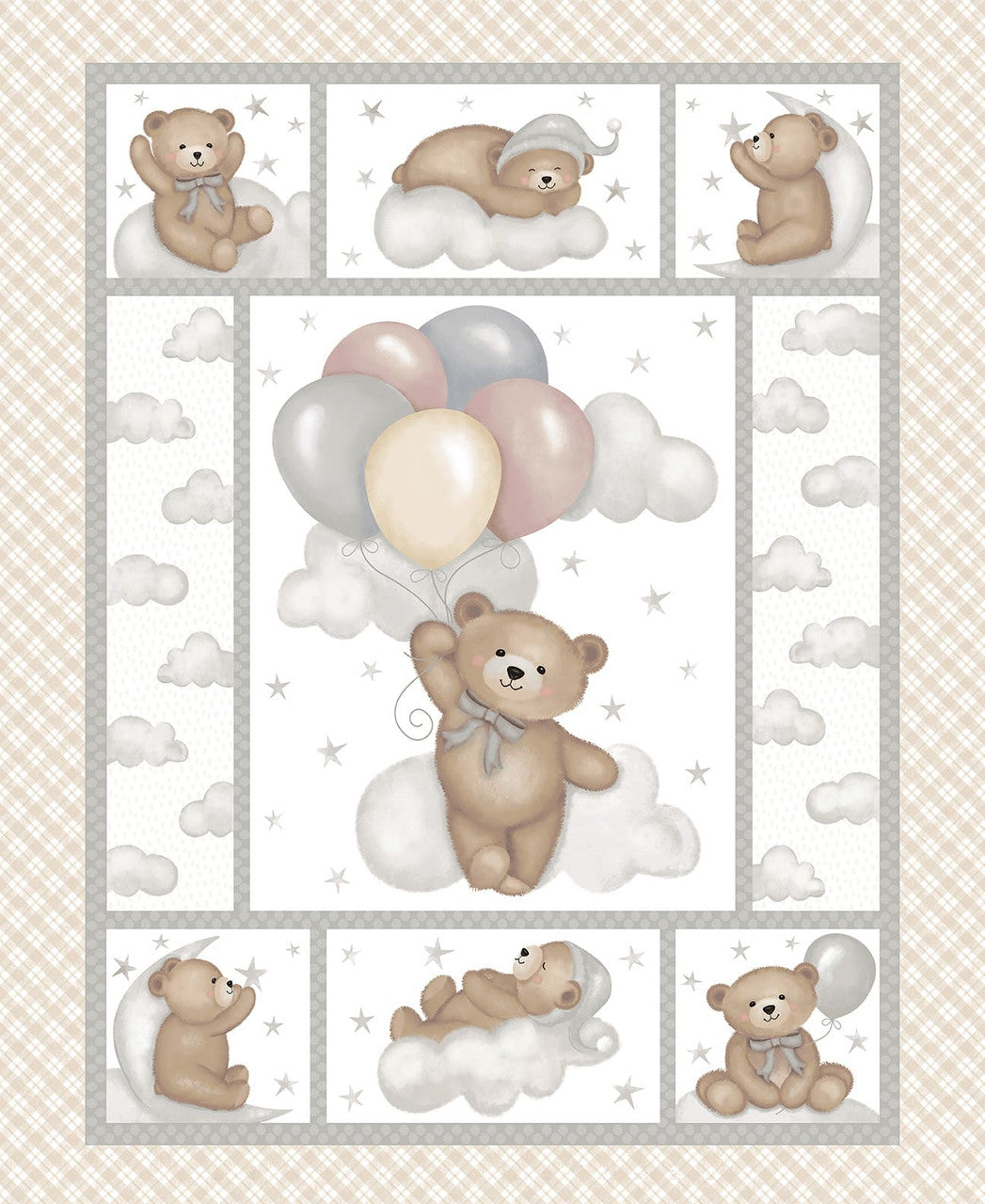 Sleepy Teddy Panel