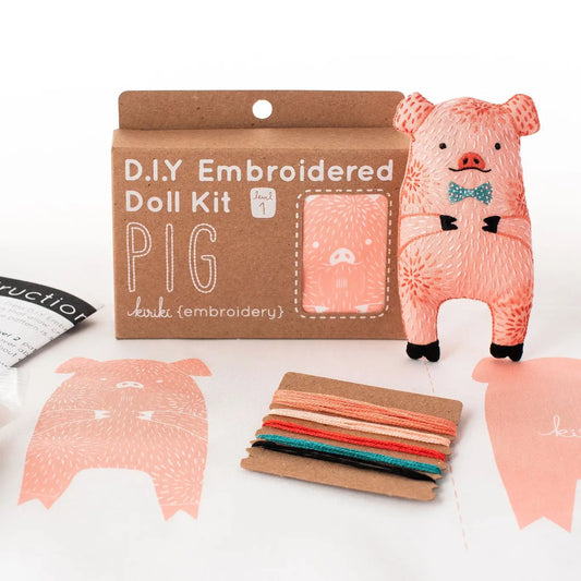 Pig Embroidery Kit