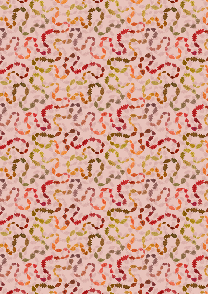 Leafy trail on mushroom pink