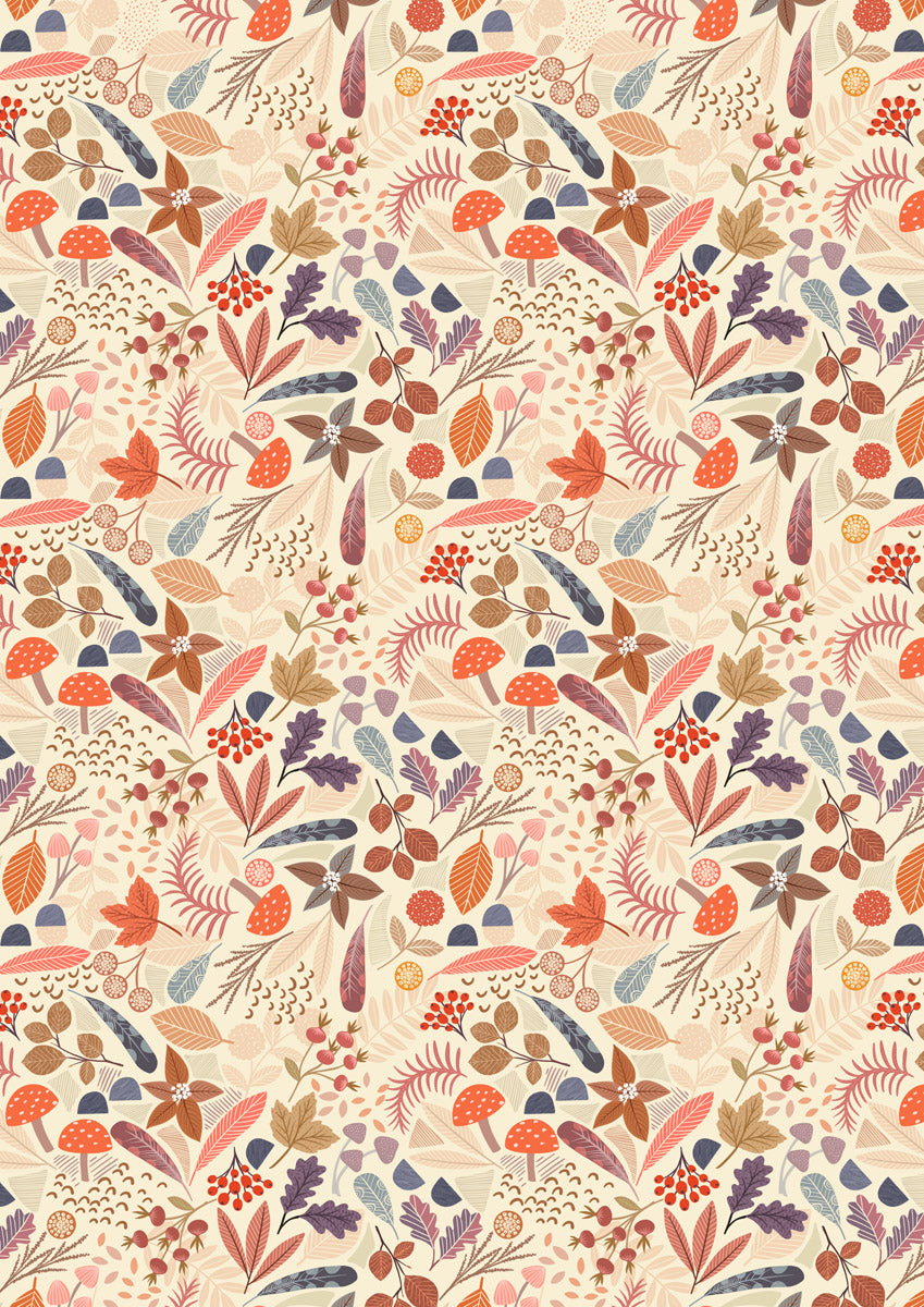 Nature treasures on warm cream