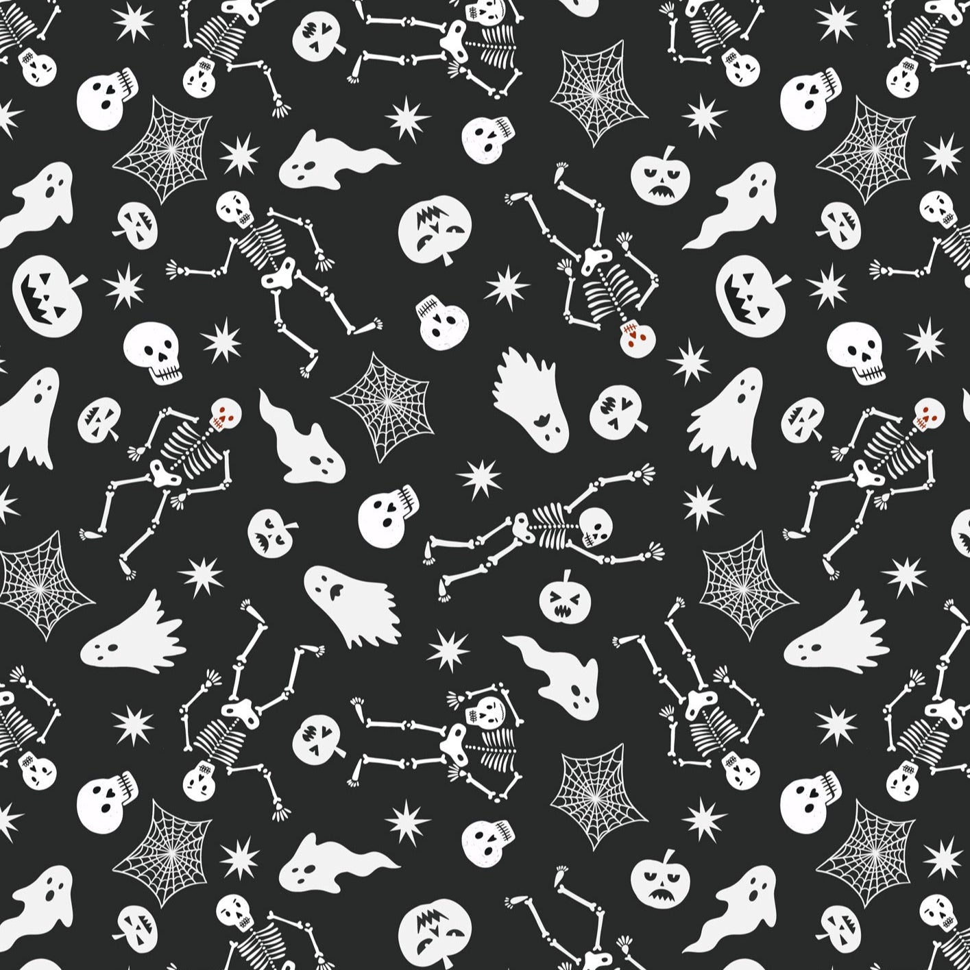 Spooky friends on black