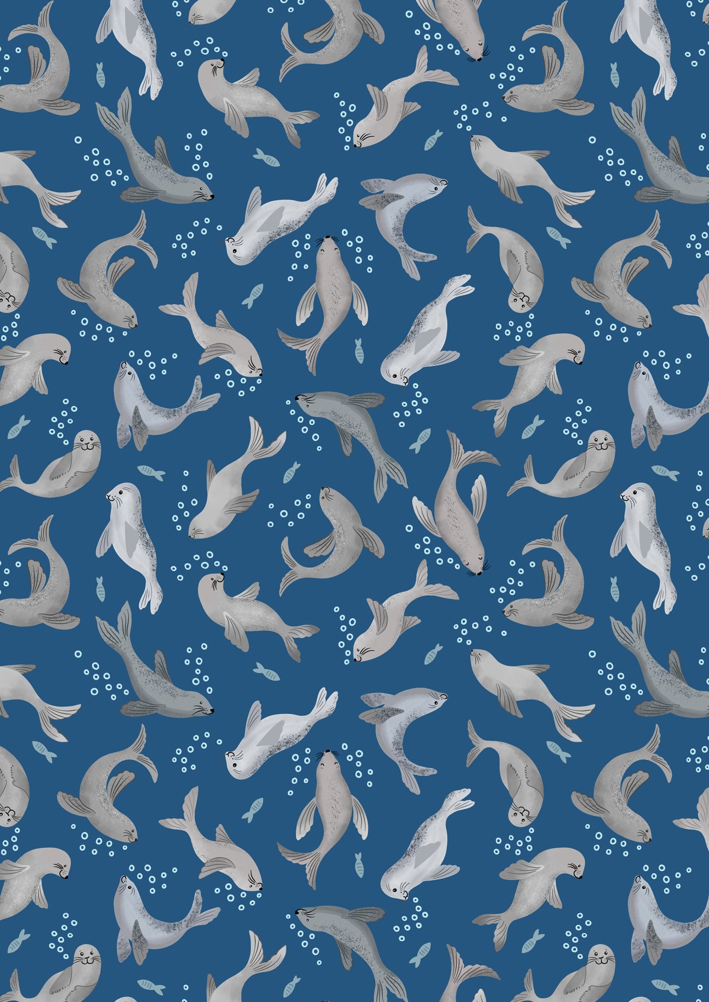 Seal bubbles on dark blue