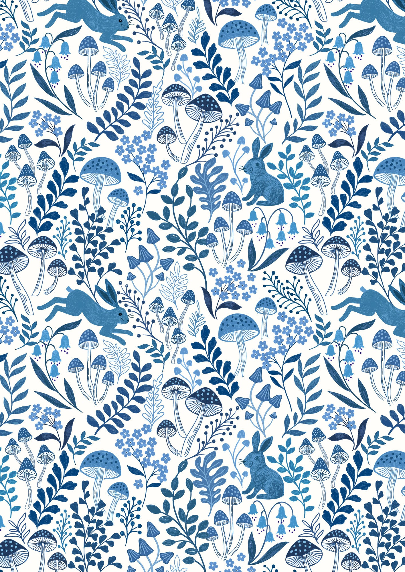 Rabbit meadow on cream