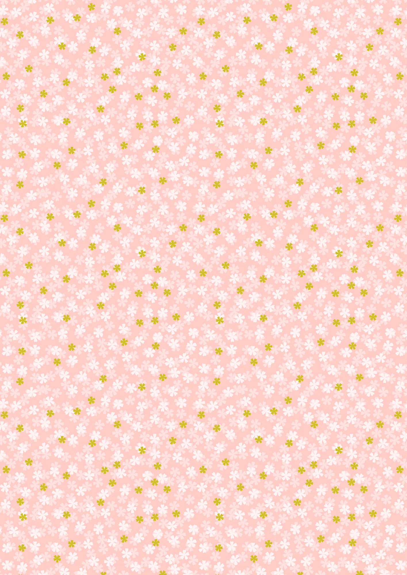 Tiny blossom on pink with gold metallic