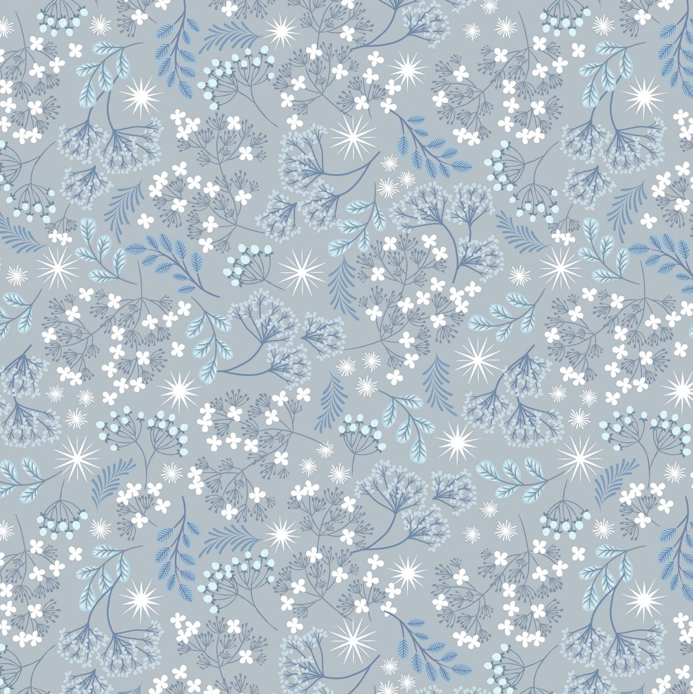 Frosted foliage on grey with pearl