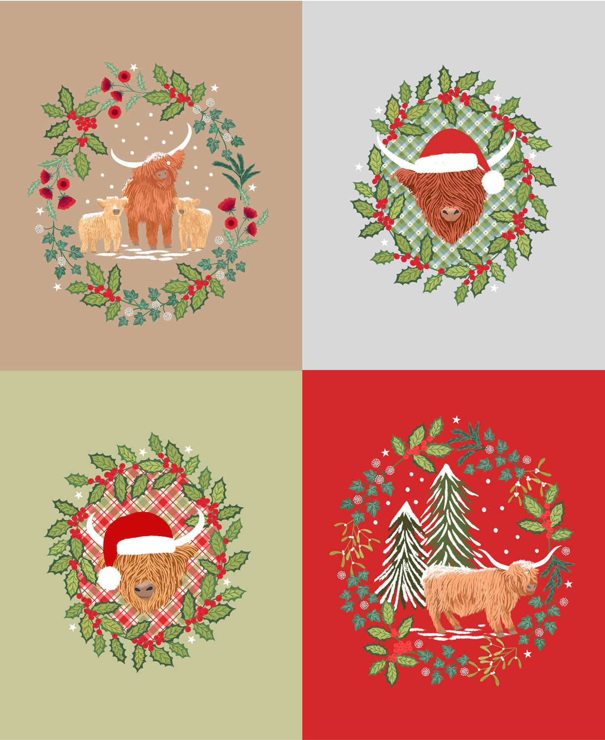 Celtic Christmas 1 yard squares panel
