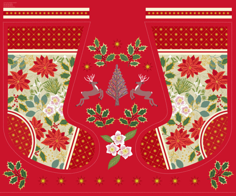 Yuletide 1 yard stocking panel