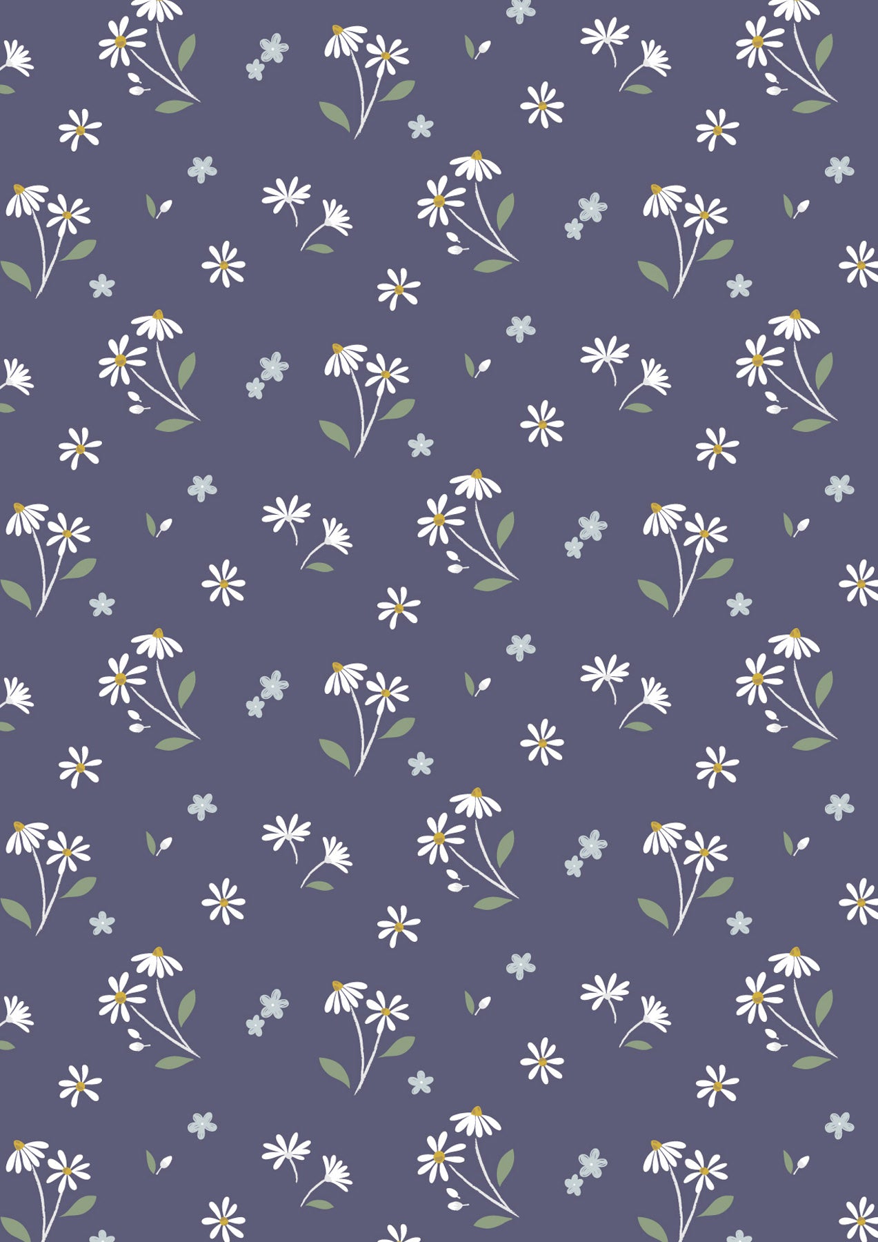 Daisies Dancing on navy blue