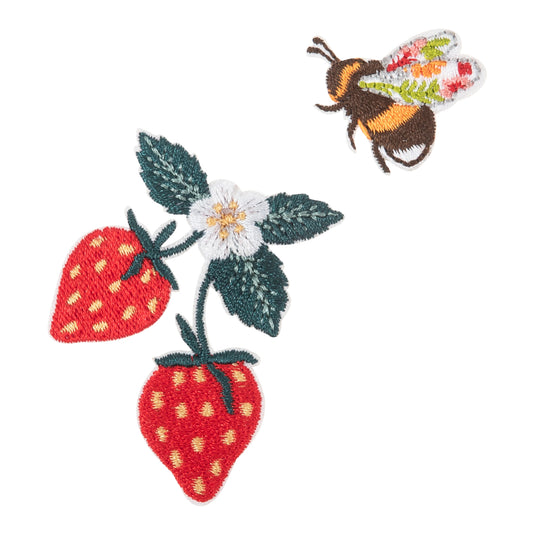 Iron on Motif: Bee & Strawberry
