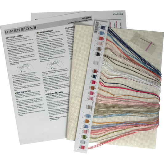 Counted Cross Stitch Kit: Rose Tea