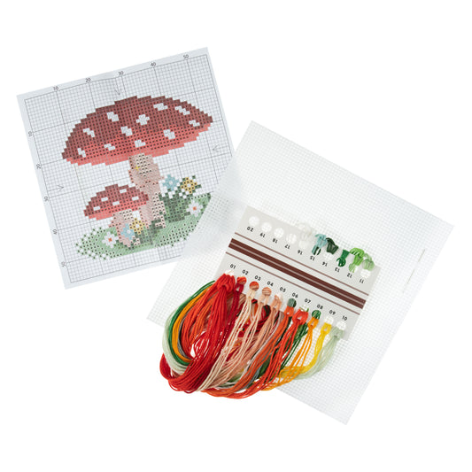 Mini Counted Cross Stitch Kit: Toadstool