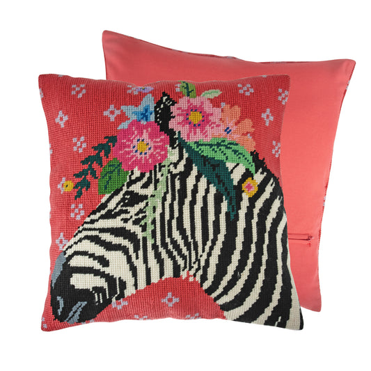 Half Stitch/Tapestry Cushion Cover Kit - Zebra