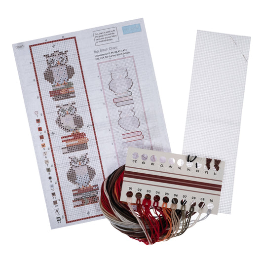 Counted Cross Stitch Bookmark Kit: Owls