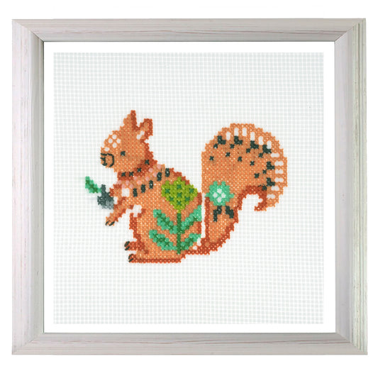 Mini Counted Cross Stitch Kit: Squirrel