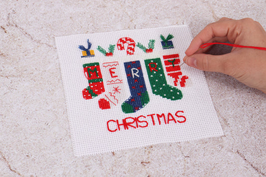 Mini Counted Cross Stitch Kit: Stockings