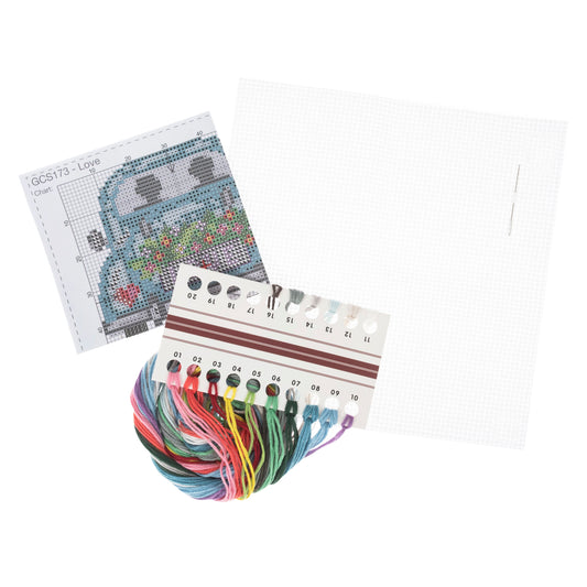 Mini Counted Cross Stitch Kit: Love