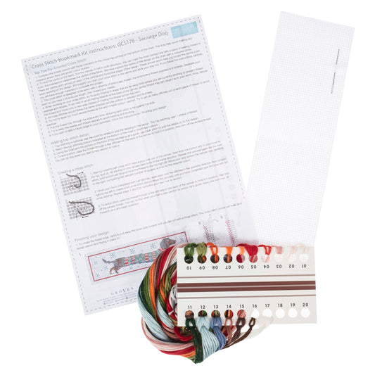 Counted Cross Stitch Bookmark: Silly Sausage