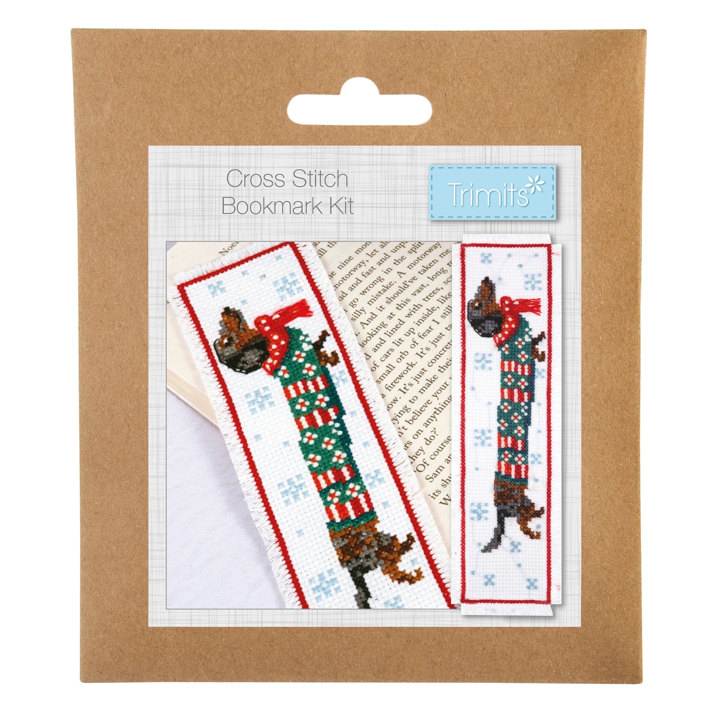 Counted Cross Stitch Bookmark: Silly Sausage