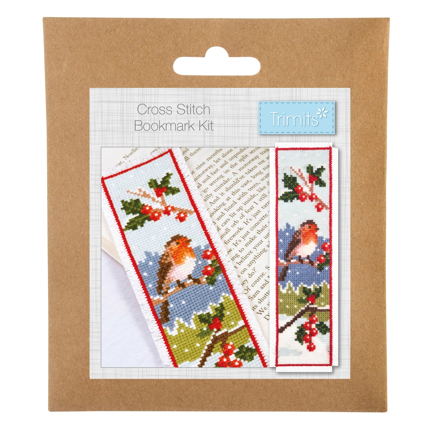 Counted Cross Stitch Bookmark: Robin