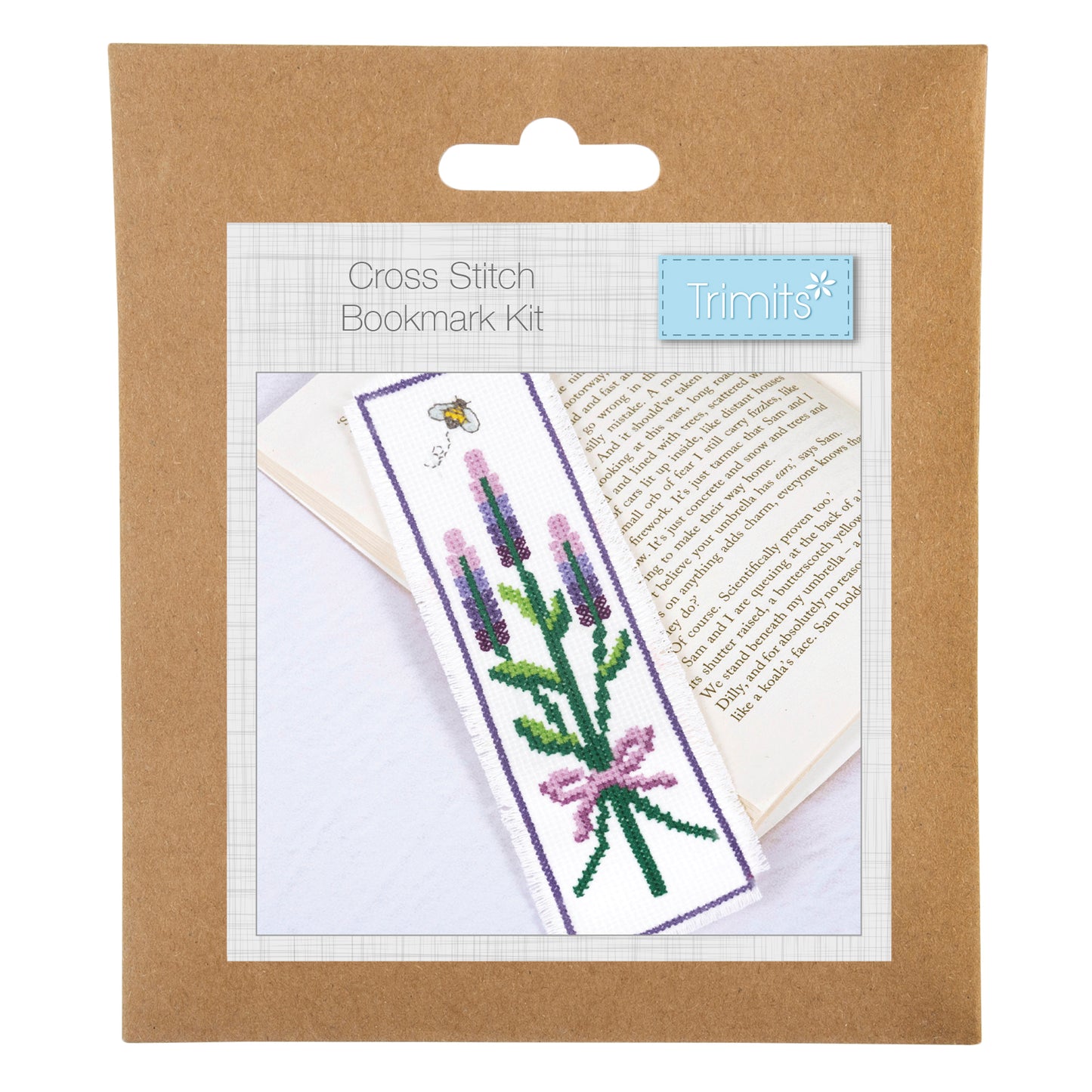 Counted Cross Stitch Bookmark Kit: Lavender