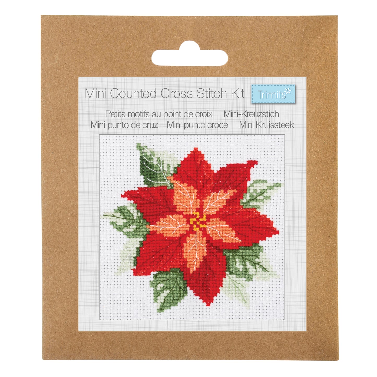 Mini Counted Cross Stitch: Poinsettia
