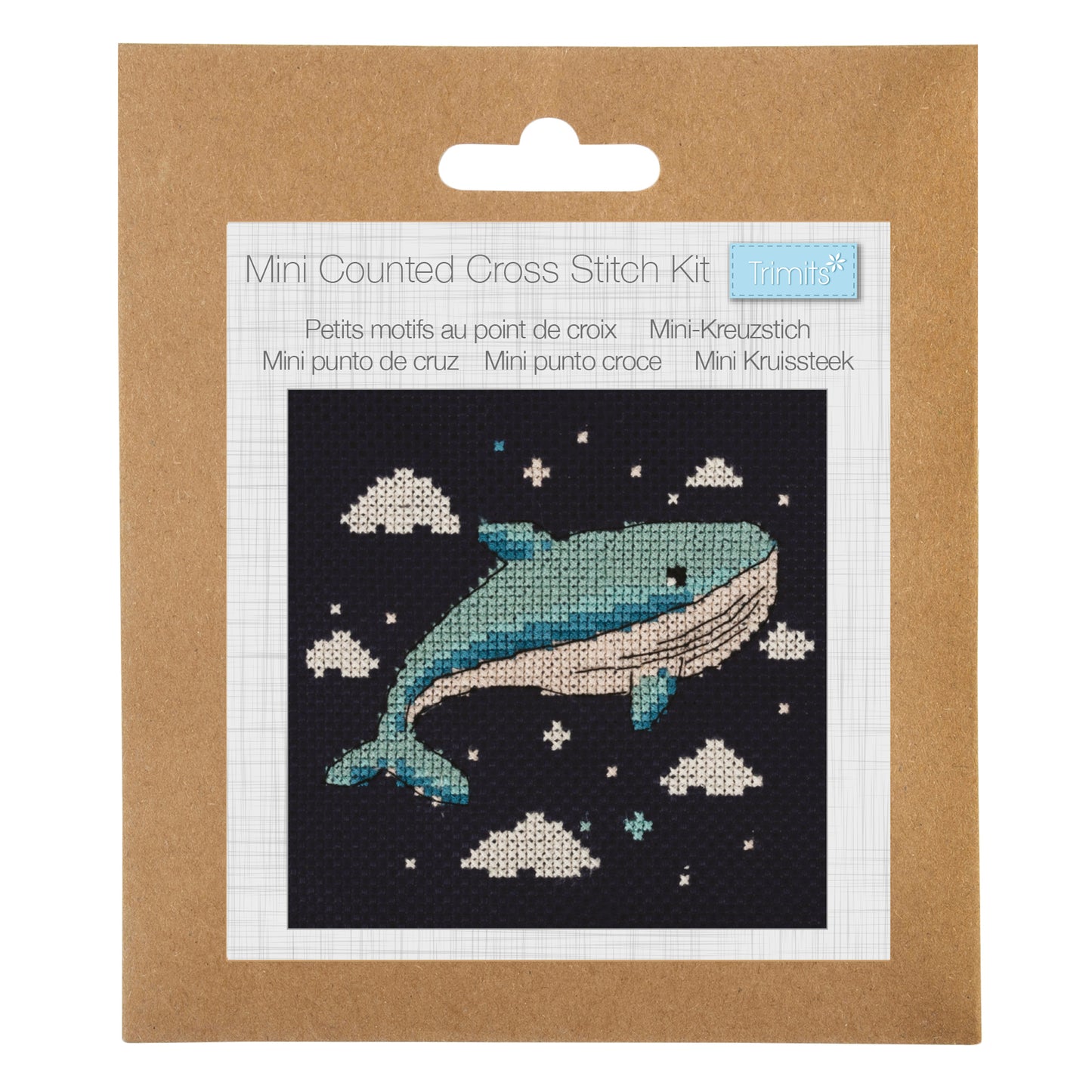 Mini Counted Cross Stitch Kit: Whale