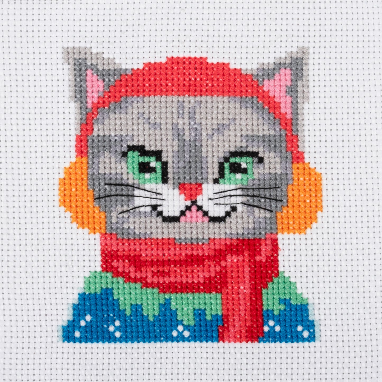 Mini Counted Cross Stitch: Cat Ear Muffs