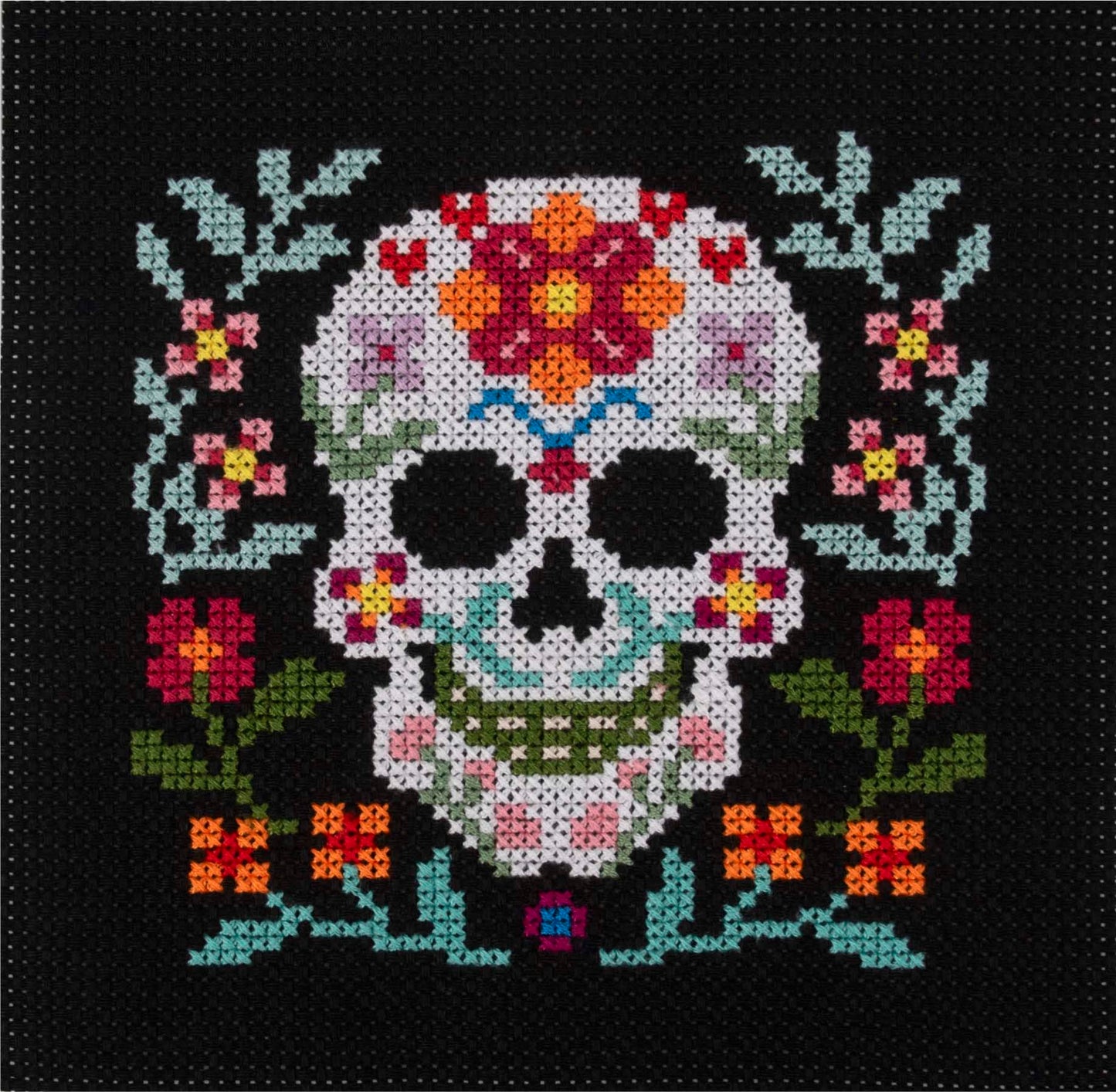 Mini Counted Cross Stitch Kiti: Sugar Skull