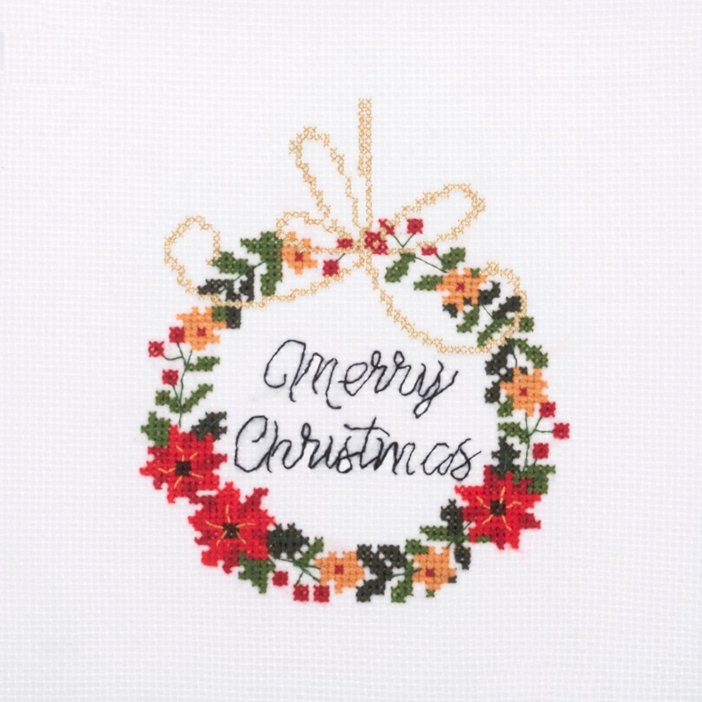 Mini Counted Cross Stitch Kit: Christmas Wreath