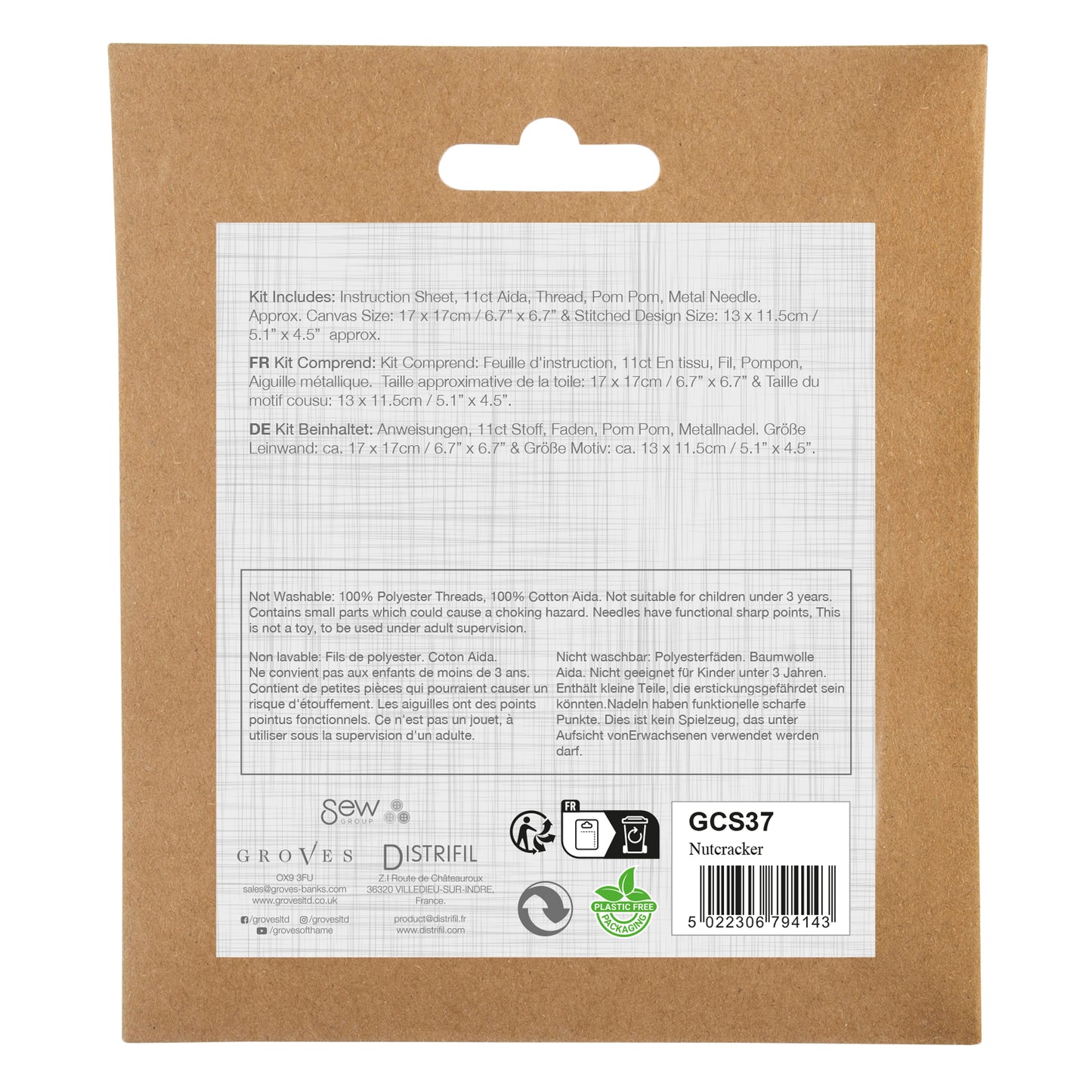 Mini Counted Cross Stitch Kit: Christmas Nutcracker