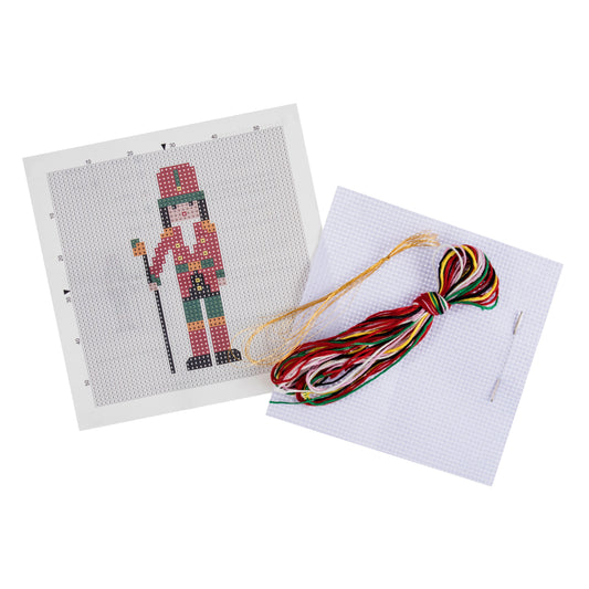 Mini Counted Cross Stitch Kit: Christmas Nutcracker