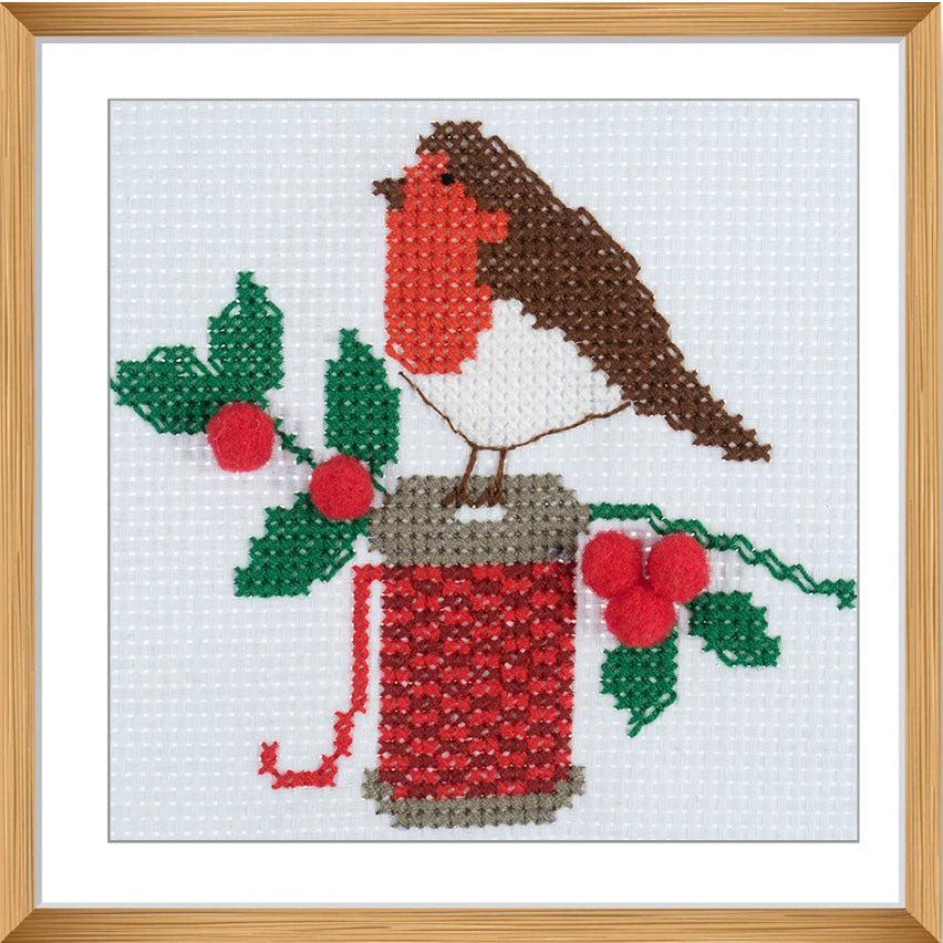 Mini Counted Cross Stitch Kit: Robin