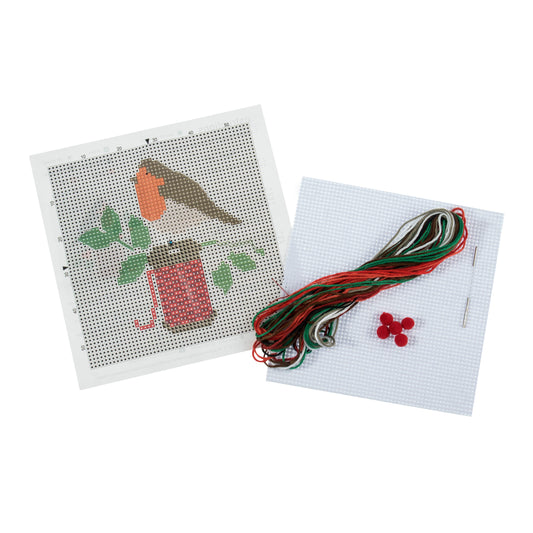Mini Counted Cross Stitch Kit: Robin