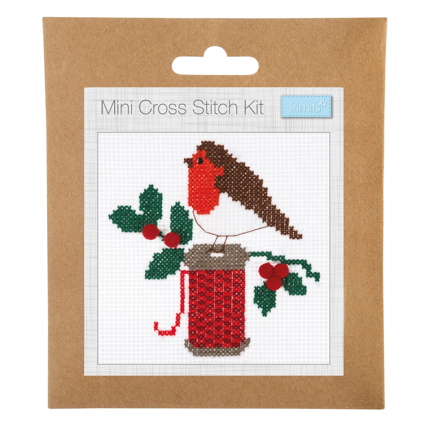 Mini Counted Cross Stitch Kit: Robin