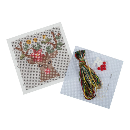 Mini Counted Cross Stitch: Reindeer