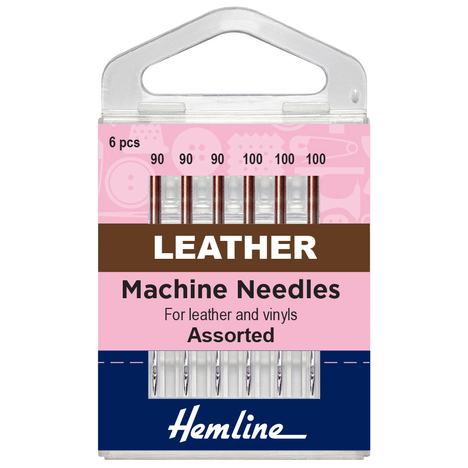 Hemline Sewing Machine Needles: Leather: Mixed