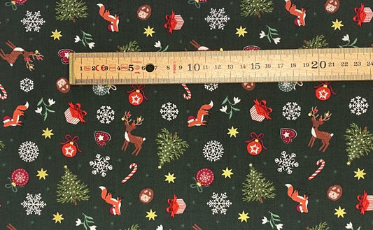 Scattered festive on green (with gold metallic)