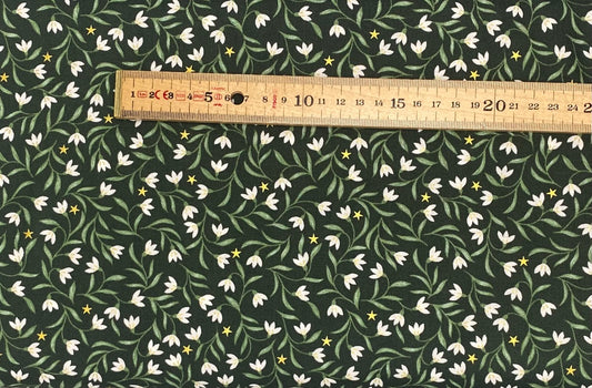 Snowdrops on christmas green (with gold metallic)
