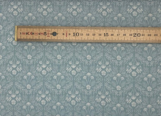 Woodland mushrooms on pale duck egg