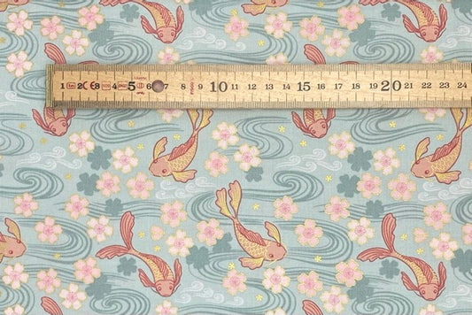 Sakura koi on duck egg with gold metallic