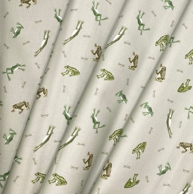 Frogs and toads on light green