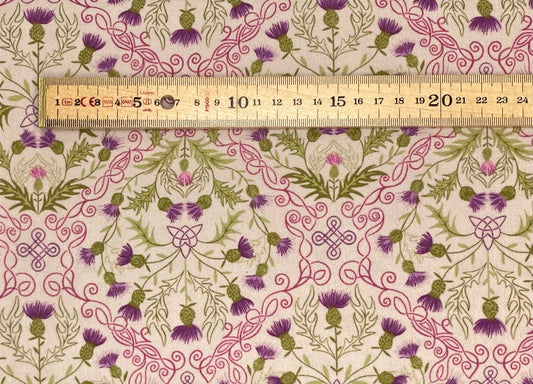 Purple thistle on natural - Flannel