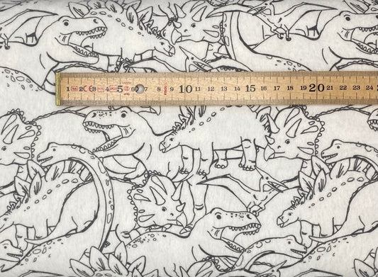 Totally Roarsome Dino Outlines - Flannel