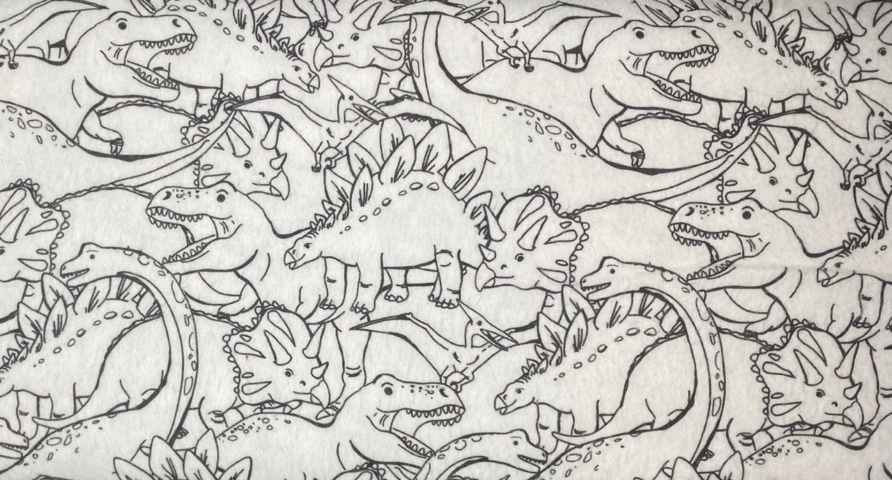 Totally Roarsome Dino Outlines - Flannel