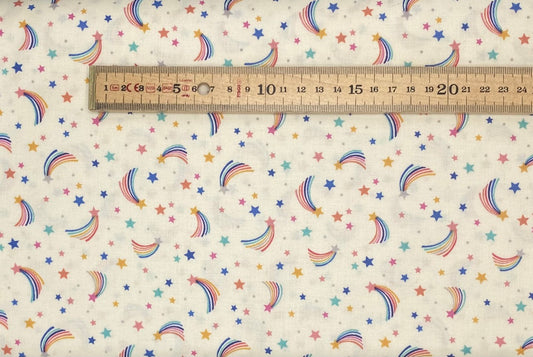 Shooting rainbow stars on cream