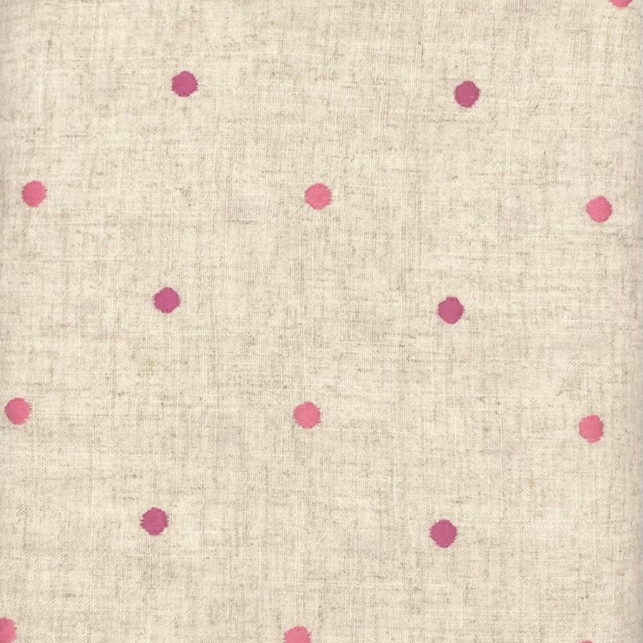 Pink Polkadot - Viscose Linen Mix